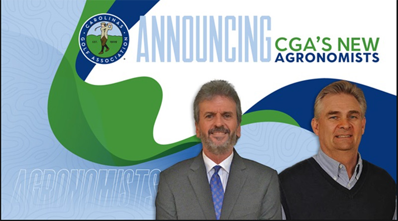 Carolinas Golf Association announcement photo with Fred Yelverton and Bert McCarty