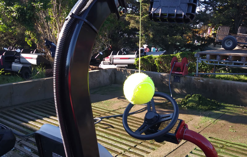 Mower tennis ball