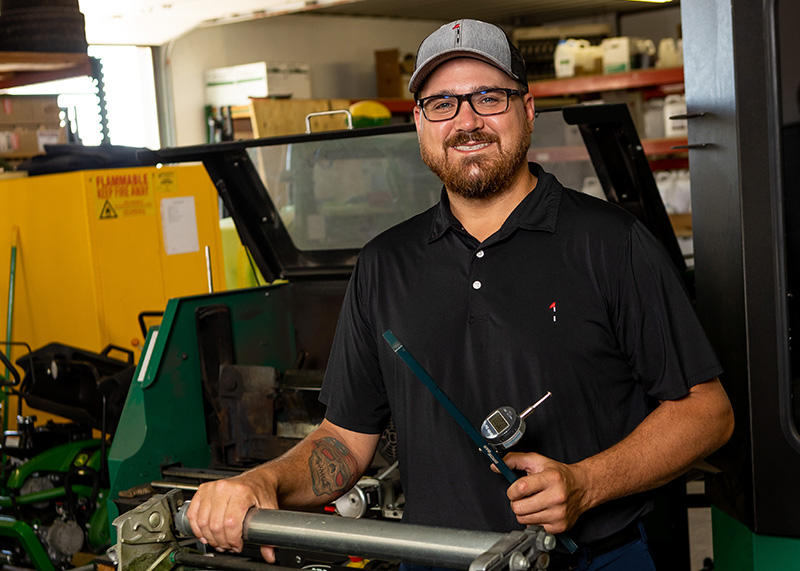 Bryan Epland at work in the shop at Arborlinks