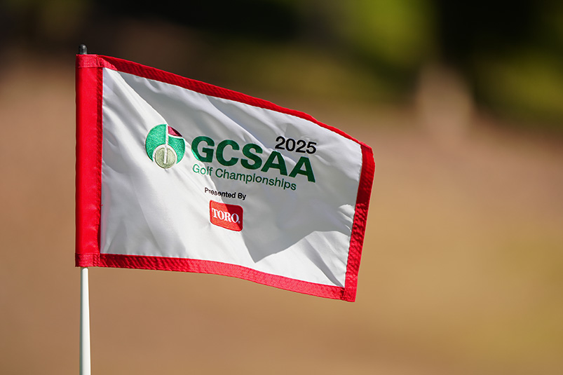 Tournament flag for 2025 GCSAA Golf Championships
