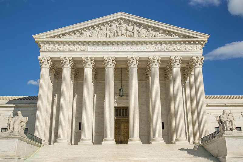 Daytime image of the Supreme Court of the U.S. building