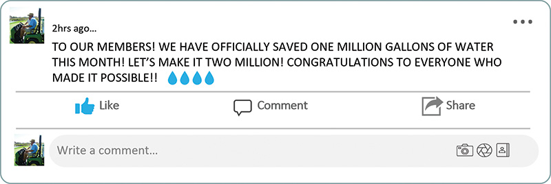 Screencap of a twitter post about the Million Gallon Challenge