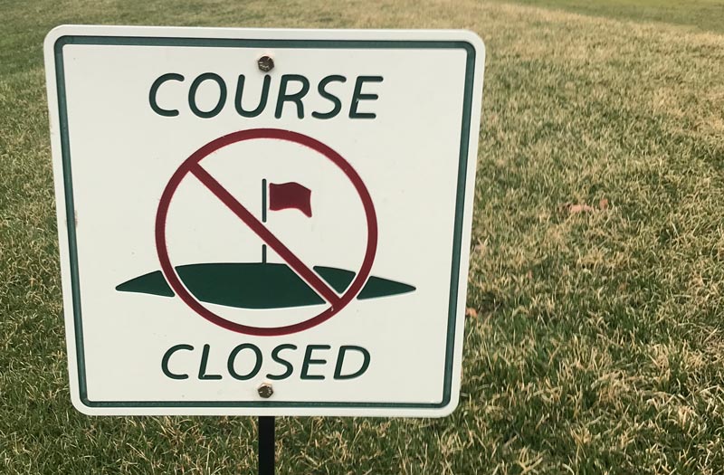 Golf course closed coronavirus