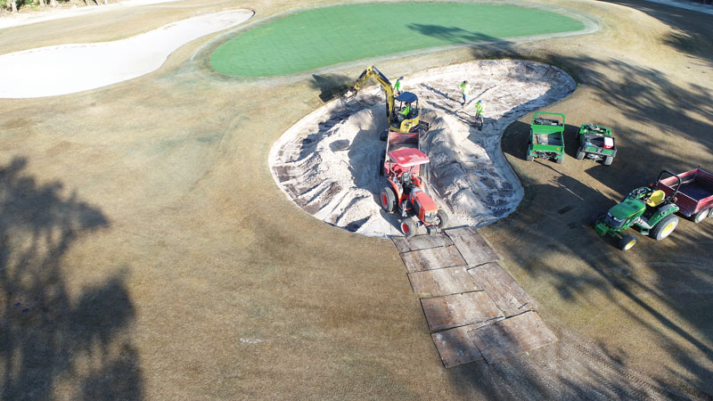 Bunker renovation golf course