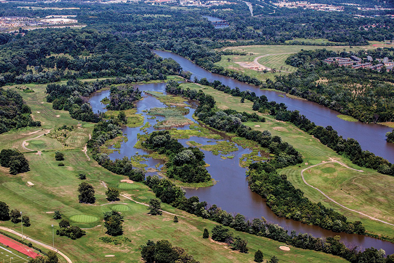 Aerial view of Langston Golf Course