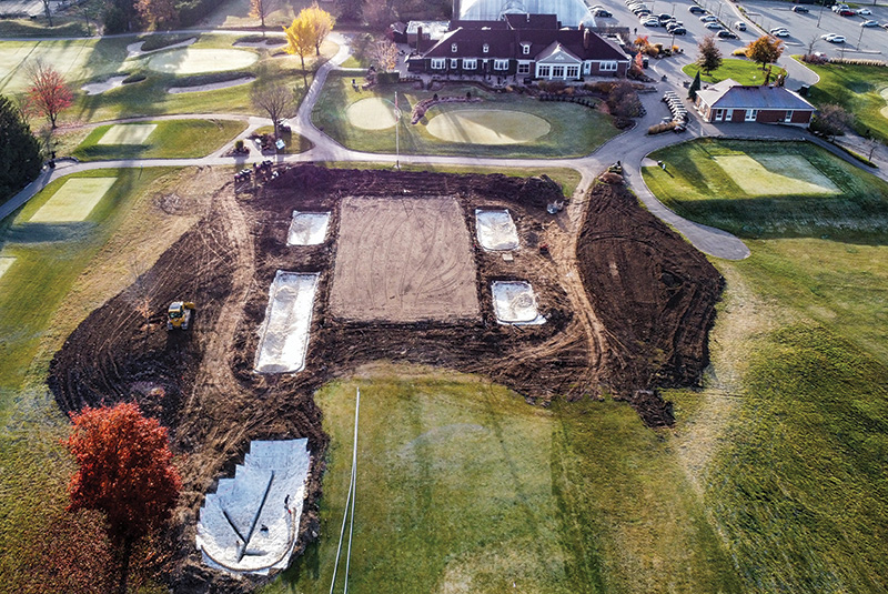 Aerial view of Cutten Fields golf course
